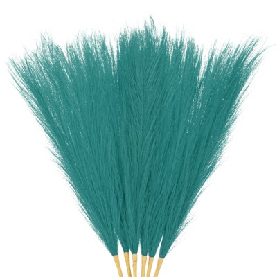 Unique Bargains Dried Plants Artificial Durable Small Fluffy Pampas Grass 7 Branches for Home, Office, Party 17.7 Inch