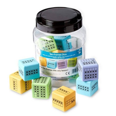 hand2mind Foam Ten-Frames Dice Set - 12pk: Educational Math Kit, Kindergarten Counting Game, Plastic Materials
