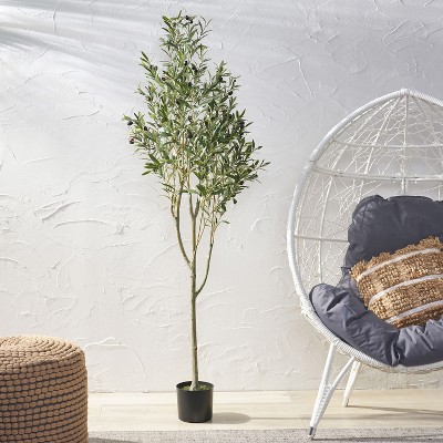 Racxily Artificial Olive Tree Faux Olive Silk Tree for Home Office, Indoor Fake Potted Tree