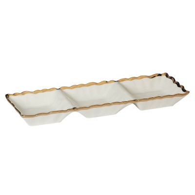 Certified International Regency 3 Section Tray Gold