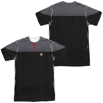 Men's Star Trek Tng Movie Command Uniform (Front Back Print) Short Sleeve Costume T-Shirt