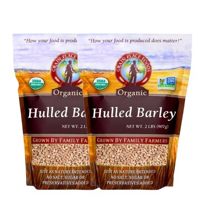 Grain Place Foods 2 lb Non-GMO Organic Hulled Barley - Pack of 2