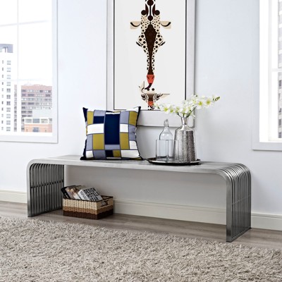 Pipe Stainless Steel Bench - Modway