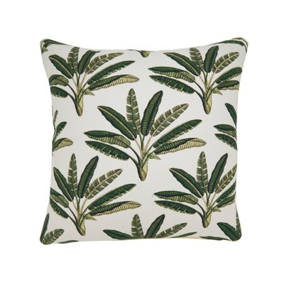 Saro Lifestyle Palm Tree Throw Pillow Cover, 18", Green