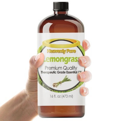 Heavenly Pure - Lemongrass Essential Oil 16 oz Large Bottle for Aromatherapy, Soaps, Candles, Diffuser, and Personal Care - 473 ml