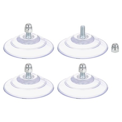 Unique Bargains PVC Hooks and Hangers for Glass Metal Surfaces Suction Cups with Screw 4 Pcs