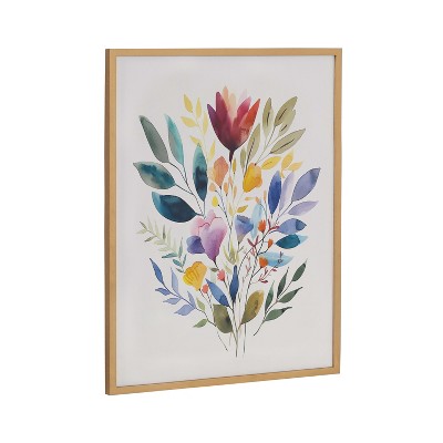 Kate & Laurel All Things Decor 16"x20" Gallery Jewel Tone Botanical Watercolor Bouquet Print by The Creative Bunch Studio Gold