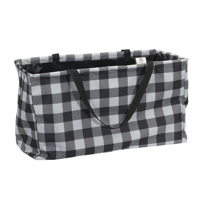 Household Essentials Rectangular Krush Canvas Utility Tote with Handles Water-Resistant Vinyl Lining Large Capacity