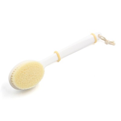 Unique Bargains Curved Handle Soft Bristle Bath Massage Scrub Back Deep Clean Brush