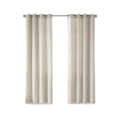 DSVIMOY Curtain Panel Plaid Rod Pocket and Back Tab with Lining for Privacy and Insulation for Living Room, Bedroom, Natural, 84"*50"*0.13"