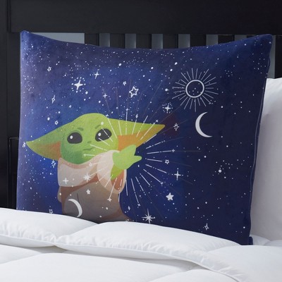 Kids' Star Wars Baby Yoda Pillow with Bonus Solid Sheet Set