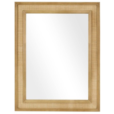 WallBeyond 27"x34" Rattan Mirror Light Brown