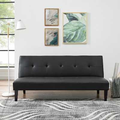 Home Imports Emporium Button Tufted Futon Sofa Bed, Modern Convertible Folding Sofa Bed Couch with Wooden Legs
