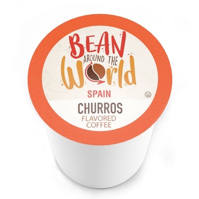Bean Around The World Churro  Flavored Coffee Pods, Keurig 2.0 compatible, 40 CT
