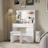 Large White Vanity Tables with Mirror and Light - 3 of 4