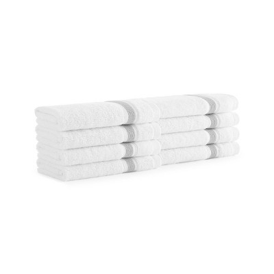 Aston & Arden Aegean Eco-Friendly Washcloths (8 Pack), 13x13, Recycled Cotton