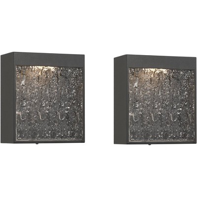 Possini Euro Design Possini Euro Sofia 8 1/2"H Black and Glass LED Wall Sconce Set of 2