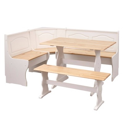 Buylateral 5 Seats Knox Solid Wood Breakfast Nook Dining Set