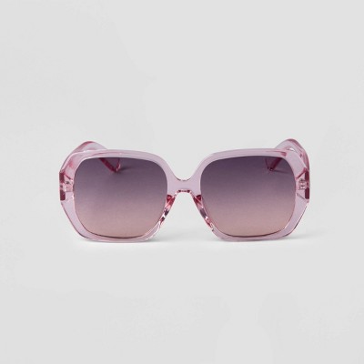 Women's Angular Butterfly Sunglasses - A New Day™ Pink