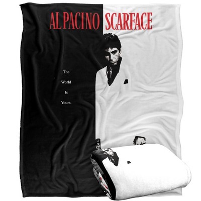 Scarface Poster Silky 50X60 Blanket, 1 Sided