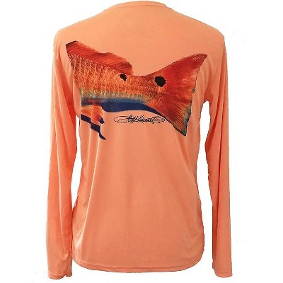BeAFish Performance Fishing Shirt, Sun Protection and Moisture Wicking Technology, UPF 25 - Citrus Redfish Tail