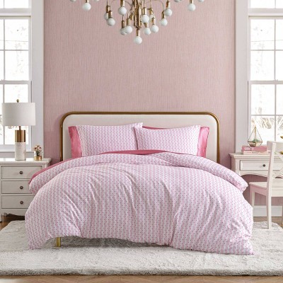 Betseyville Wonderland Striped Duvet Cover Set Bright Pink