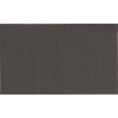 Apache Mills 3'X5' Stripe Almost Black Rug: Indoor Outdoor Low Pile Doormat, All-Weather Design, Vinyl Backing