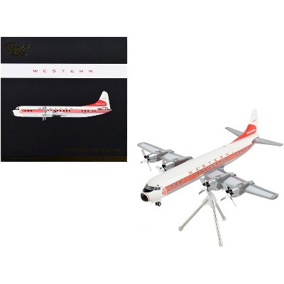 Lockheed L-188 Electra Commercial Aircraft White with Red Stripes "Gemini 200" Series 1/200 Diecast Model Airplane by GeminiJets