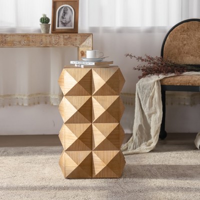 LIVAREEmlen 23.62"Height Three-dimensional Embossed Pattern Design Retro Coffee Table Retro Furniture