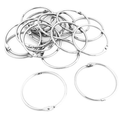 PiccoCasa Metal Keychain Key Book Ring for Index Cards Notebooks 2 Inch 20 Packs