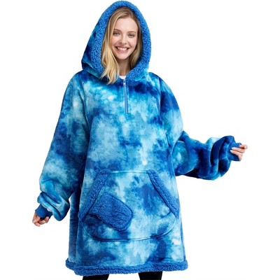 Joyfy Wearable Blanket Hoodie for Women Men, Oversized Flannel Fleece Sweatshirt Blanket with Pocket & Sleeves, Cozy Blanket Birthday Gifts for Adults