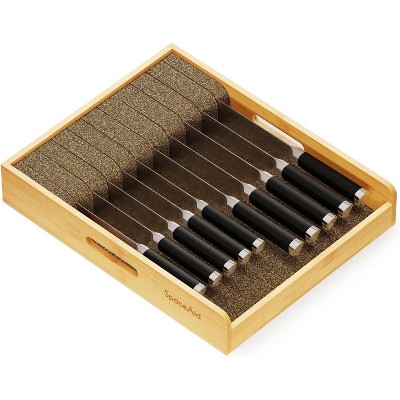 Knife Drawer Organizer Bamboo Insert Dock(Large)-SpaceAid®