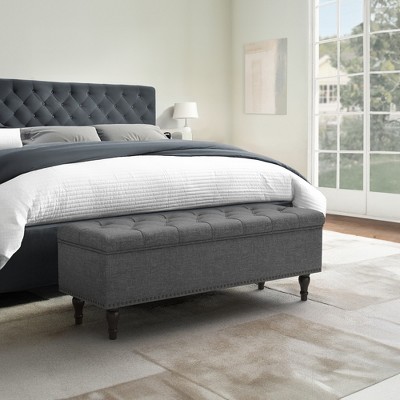 Arceso 51 Inch  Bedroom Bench，Fabric Upholstered Entryway Bench with Wooden Legs, Bench for Bedroom, Entryway, Living Room