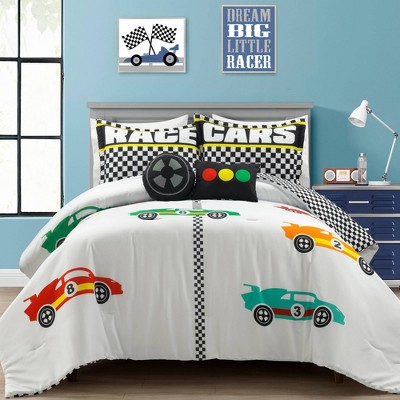 Kids' Racing Cars Reversible Oversized Comforter Set - Lush Décor