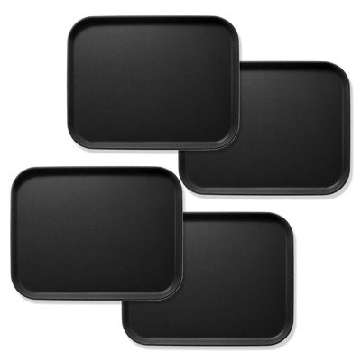 Jubilee (Set of 4) Rectangular Restaurant Serving Trays - NSF Certified Non-Slip Food Service Trays