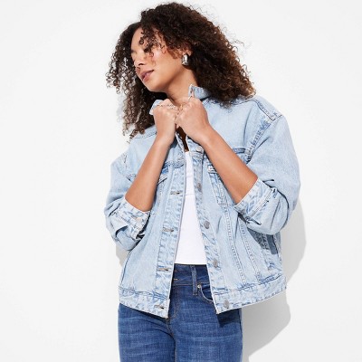 Women's Foundational Denim Oversized Trucker Jacket - Wild Fable™