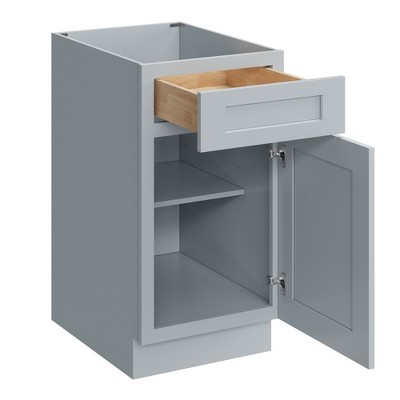 CASAINC 18 in. W x 34.5 in. H x 24 in. D Base Kitchen Cabinet with Drawer – Plywood Frame Soft-Close - Full Overlay RTA