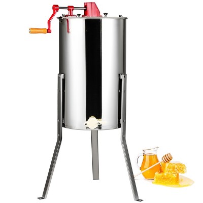 VEVOR Manual Honey Extractor, 3 Frames Honey Spinner Extractor, Stainless Steel Beekeeping Extraction, Honeycomb Drum Spinner with Lid
