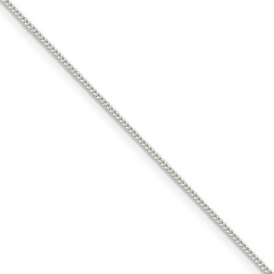 Black Bow Jewelry 1mm, Sterling Silver Solid Curb Chain Necklace