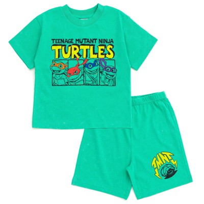 Teenage Mutant Ninja Turtles Donatello Raphael Leonardo T-Shirt and French Terry Shorts Outfit Set Toddler