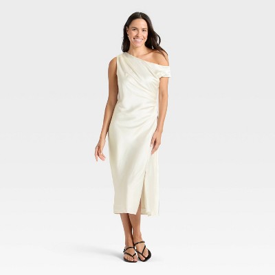 Women's Satin Maxi Dress - A New Day™ Cream