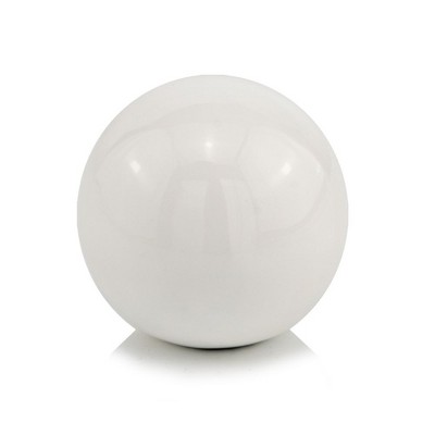 HomeRoots 4" White Aluminum Decorative Orb Tabletop Sculpture