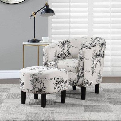 Breighton Home Take a Seat Churchill Accent Chair with Ottoman