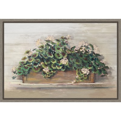 Amanti Art Market Geraniums Crop by Carol Rowan Framed Canvas Wall Art