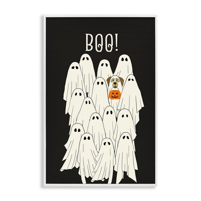 Stupell Industries Boo Ghosts with Dog Costume Framed Giclee Art