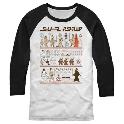 Men's Star Wars Plot Hieroglyphs Baseball Tee