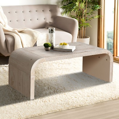 NicBex Modern Coffee Table with Wood Texture Sticker-Patterned, End Table, Coffee Bar for Living Room