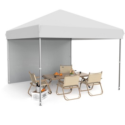 10x10 Pop Up Canopy Tent Outdoor Canopy with Removable Sidewalls Heavy Duty Commercial Instant Tent Shelter (1-Sidewall)