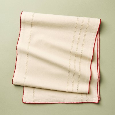 90"x14" Red Trim Table Runner - Hearth & Hand™ with Magnolia
