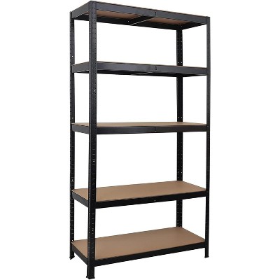 Acekool 5-Tier Heavy Duty Adjustable Steel Garage Storage Rack, 71" Shelving Unit with Steel Frame and MDF Shelves for Garage & Warehouse